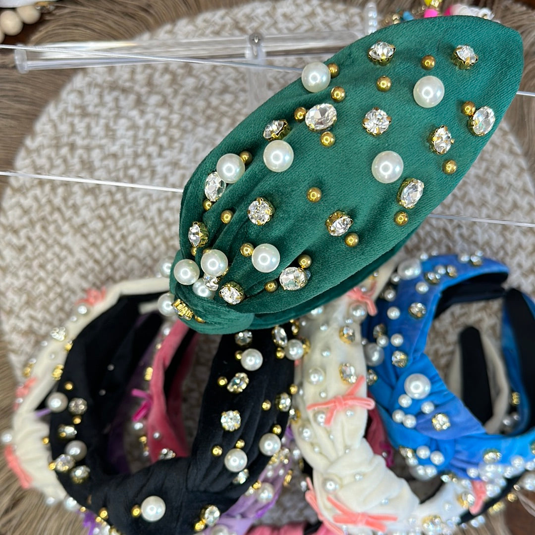 Velour Mixed Bead Headbands