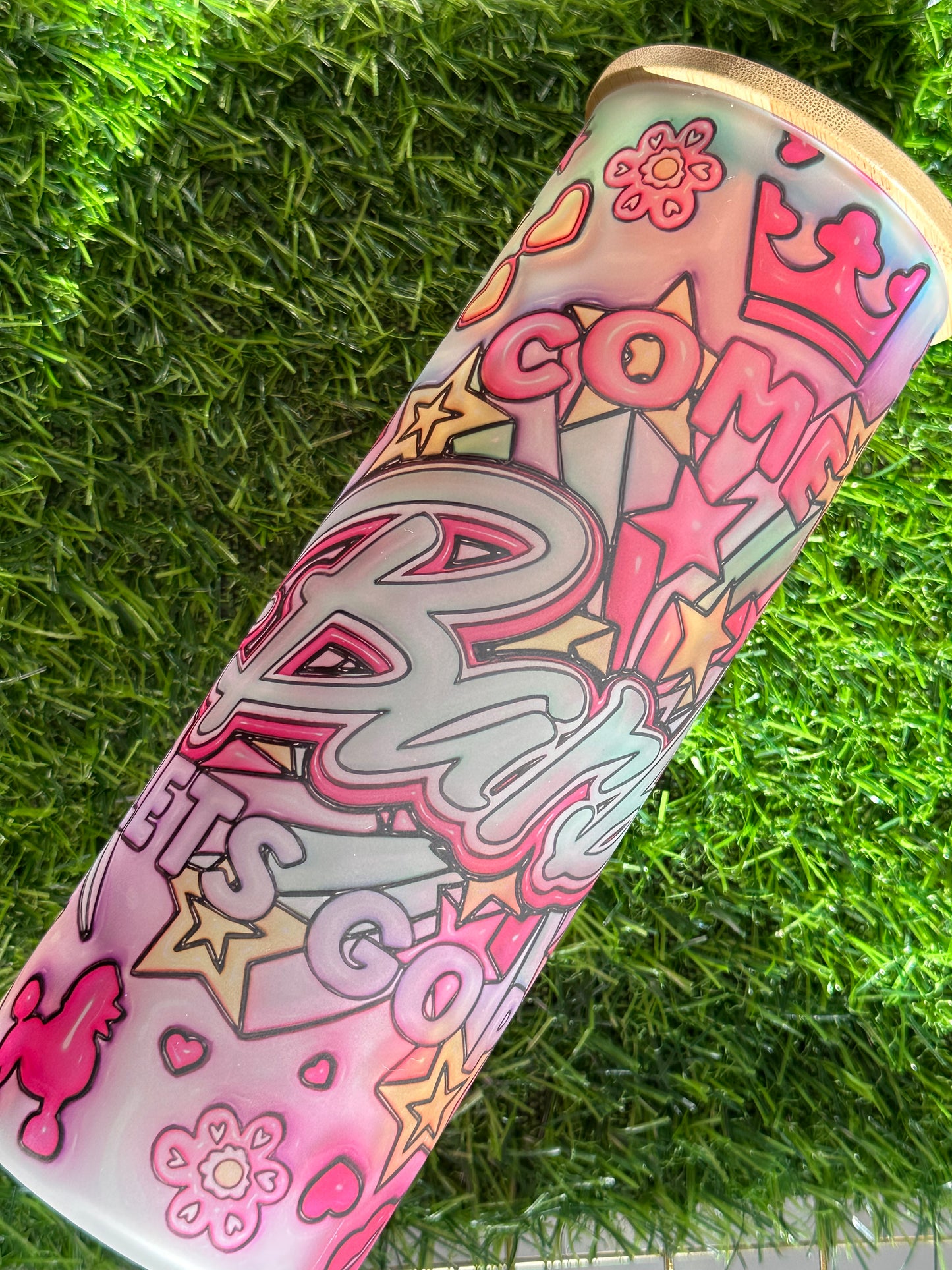 25 oz Frosted Glass Cup