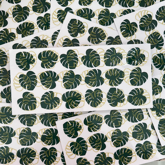 Monstera Leaves UVDTF Glass Wrap