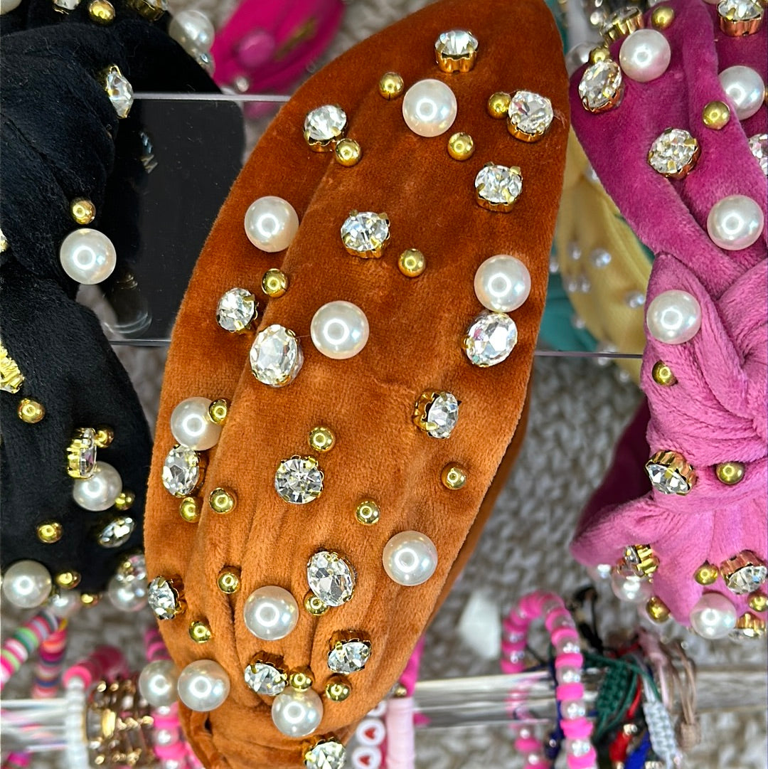Velour Mixed Bead Headbands